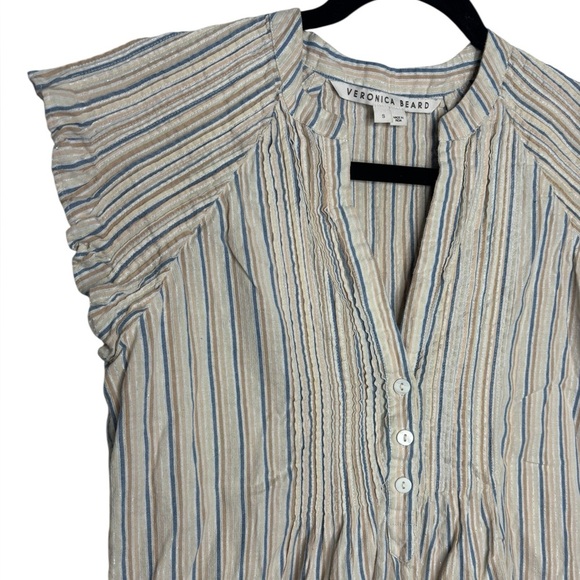 Veronica Beard Marieta Cover Up Mini Dress Multi-stripe Metallic Size Small - Picture 3 of 12